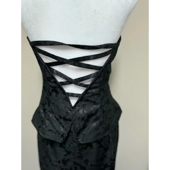 Jessica McClintock for Gunne Sax Vintage Black Strapless Formal Dress Size 9/10 - Picture 5 of 10